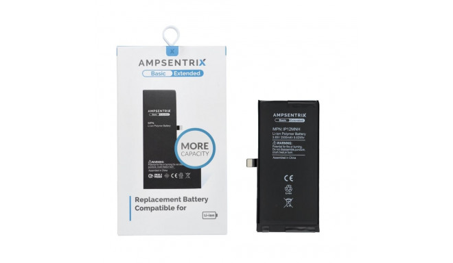 AmpSentrix Basic battery for iPhone 12 Mini (high capacity 2500 mAh)