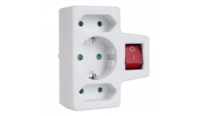 Plug 1x16A 2x2.5A Schuko MCE215