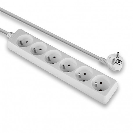 Mains Power Extension - LINDY 6-Way French Schuko Mains Power Extension, 1.4 m, White