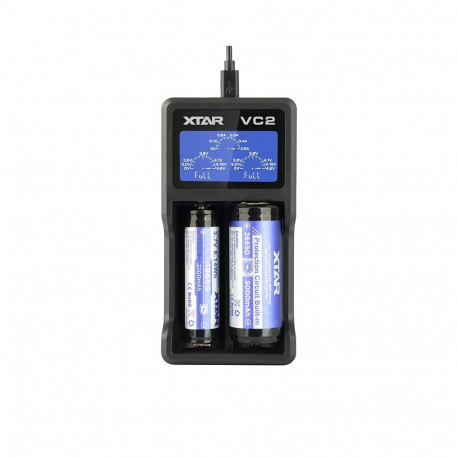 Battery Charger - XTAR VC2 Dual Lithium-Ion USB Charger with LCD Display