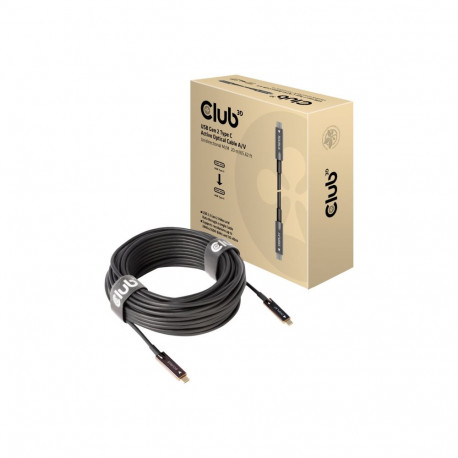 CLUB 3D USB 3.2 GEN 2 TYPE-C Activate optical A/V unidirectional CABLE MALE/MALE 20 M/ 65.62 FT