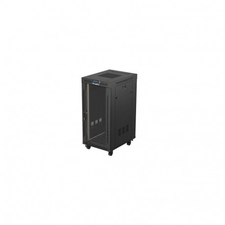 Lanberg 19" põrandapealne rack-kapp V2 24U/600x800 lamepakendis klaasuksega LCD, must