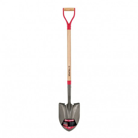 Round point shovel 126 cm with wooden shaft and steel D-grip handle Truper®