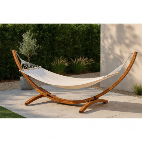 Võrkkiik HEDVIG puidust alusel, beež