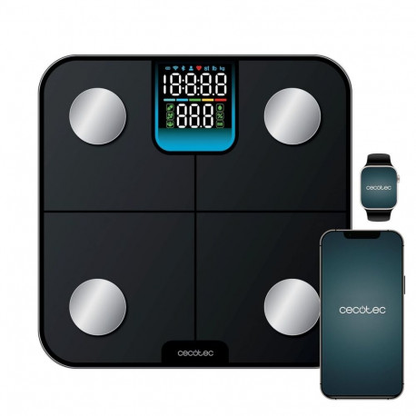 Digital Bathroom Scales Cecotec Surface Precision HealthySmart Black Crystal 180 kg