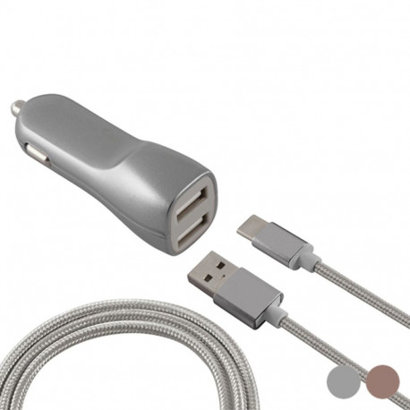 Car Charger KSIX USB - Rose Gold