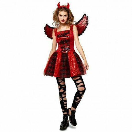 Costume for Adults My Other Me She-Devil Intense Ruby Red (3 Pieces) - XL
