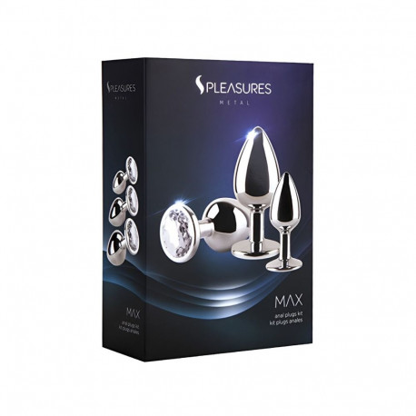 Anal plug S Pleasures Silver 3 Pieces