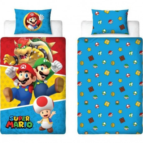 Duvet cover set Mario Bros 25 x 4 x 30 cm Multicolour Double 2 Pieces