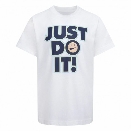 Children’s Short Sleeve T-Shirt Nike Smiley Just do it Ss White - 5-6 Years