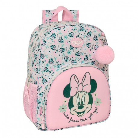 School Bag Minnie Mouse Minty Pink 33 x 42 x 14 cm