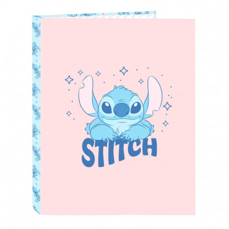 Ring binder Lilo & Stitch Ohana Blue Light Pink A4 26.5 x 33 x 4 cm