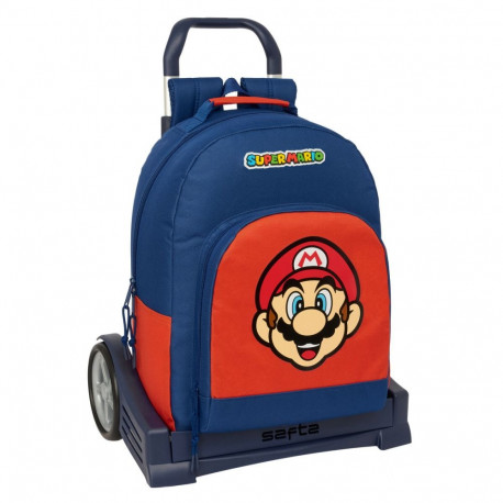 School Bag Super Mario Mamma mia Red Navy Blue 32 x 42 x 15 cm