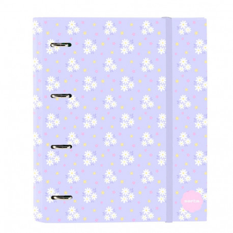 Ring binder Safta Bouquet Pink Lilac 27 x 32 x 3.5 cm