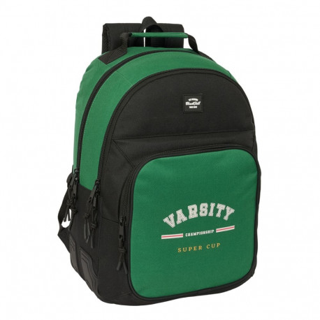School Bag BlackFit8 Varsity Black Green 32 x 42 x 15 cm