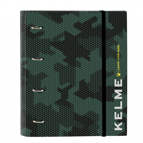 Ring binder Kelme Camo Black Green 27 x 32 x 3.5 cm