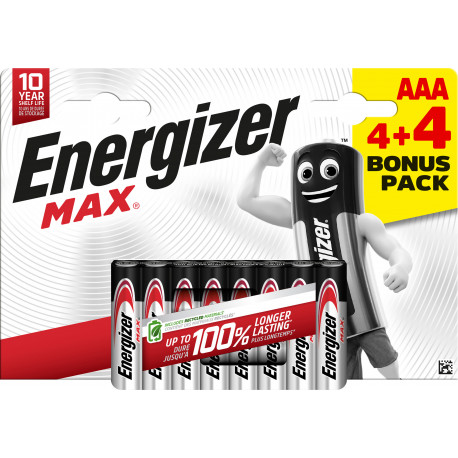 Energizer battery Max Alkaline AAA CHP8 4+4