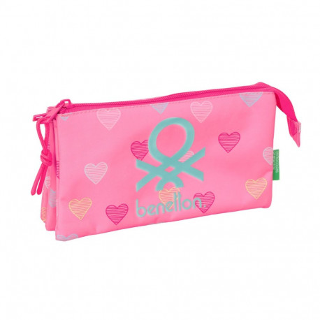 Holdall Benetton Heart Pink 22 x 12 x 3 cm
