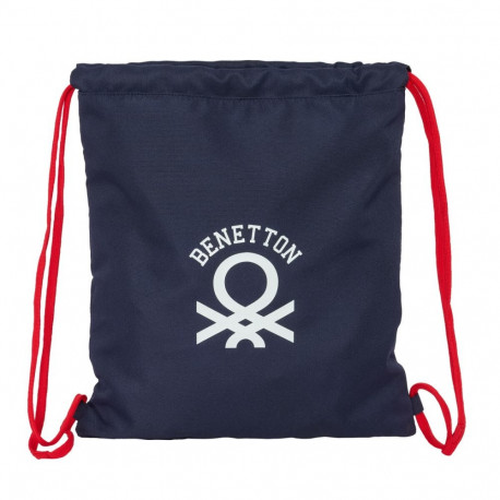 Backpack with Strings Benetton Together Navy Blue 35 x 40 x 1 cm