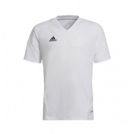 Children's Short Sleeved Football Shirt Adidas Con22 Y White
