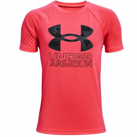 Child's Short Sleeve T-Shirt Under Armour Tech Hybrid Red