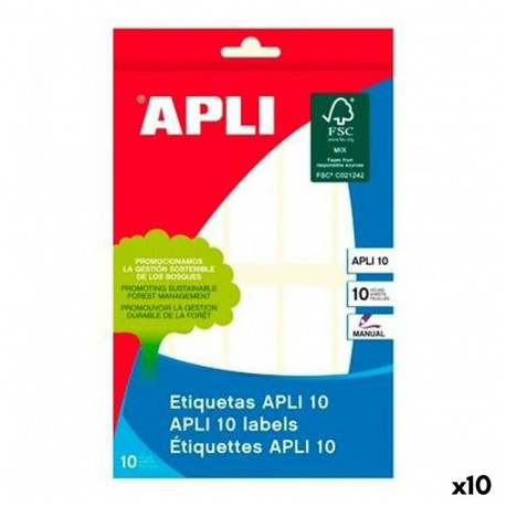 Adhesive labels Apli White Paper 10 Sheets 20 x 75 mm (10 Units)