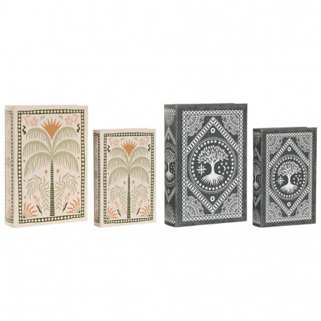 Decorative box Home ESPRIT Blue Green MDF Wood (2 Units)