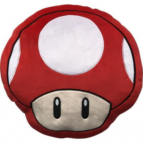 Cushion Mario Bros 43 x 3 x 43 cm White Red Polyester Mushroom
