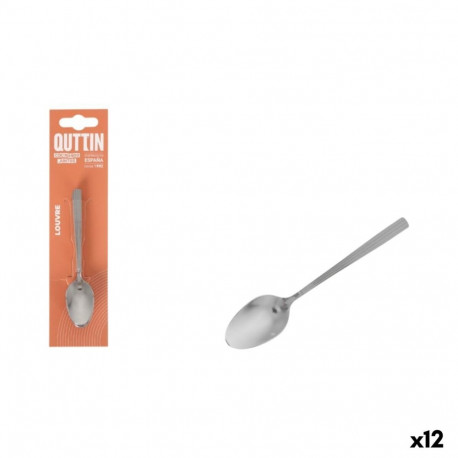 coffee spoons Quttin LOUVRE Silver 1,5 mm 10,6 x 2,4 cm 6 Pieces (12 Units)