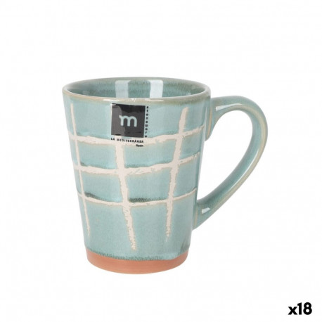 Mug La Mediterránea Cuadric 320 ml Ceramic (18 Units)