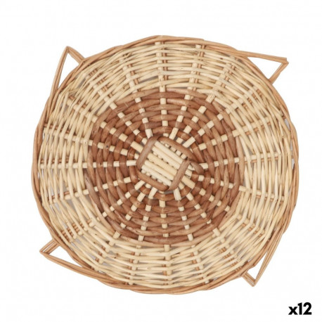 Table Mat Privilege Brown wicker Ø 25 cm (12 Units)