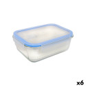 Lunch box Quttin Blue Transparent Rectangular 1,3 L (6 Units)