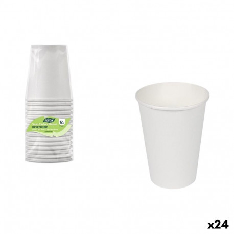 Klaaside komplekt Algon Valge Papp 330 ml 12 Tükid, osad (24 Ühikut)