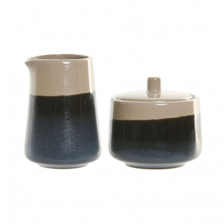 Piimakann ja suhkrutoos Home ESPRIT Sinine Hall Portselan 250 ml 9 X 9 X 8,4 cm 2 Tükid, osad