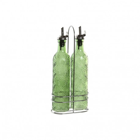Oil and Vinegar Set Home ESPRIT Green Metal Aluminium Crystal ABS Modern 500 ml 14 X 7,4 X 32 CM