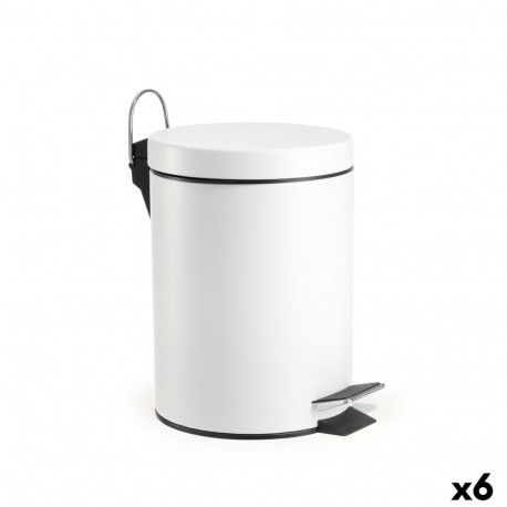 pedaaliga prügikast Confortime Valge 5 L (6 Ühikut)