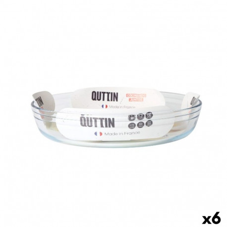 Serving Platter Quttin Quttin Transparent Glass Oval 2,2 L 30,1 x 20,9 x 6,3 cm (6 Units)