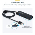 USB-jaotur Startech H5A4A-USB-HUB-2 Must
