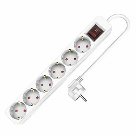 6-socket plugboard without power switch TM Electron TMUAD506S White 3680 W (1,5 m)