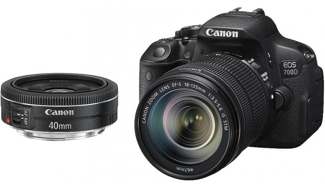 Canon EOS 700D + 18-135mm STM + 40mm STM komplekts