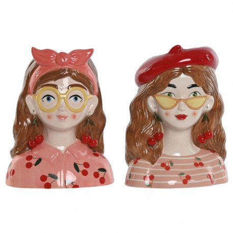 Lillepott Home ESPRIT Mitmevärviline Dolomite Linna 21 x 14,5 x 27 cm (2 Ühikut)