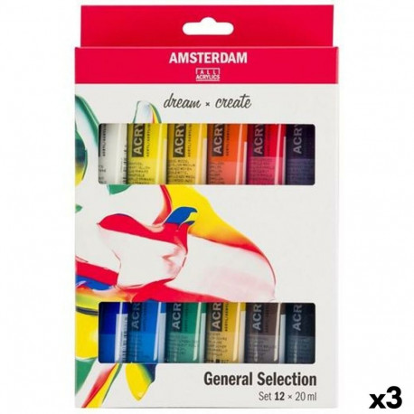 Acrylic Paint Set Talens Amsterdam Multicolour 20 ml 12 Pieces (3 Units)