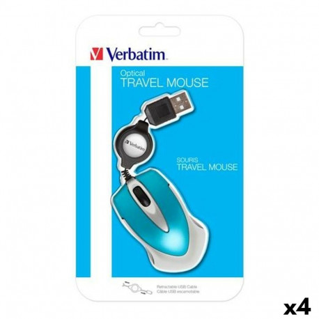 Mouse Verbatim GO MINI Blue Black 1000 dpi (4 Units)