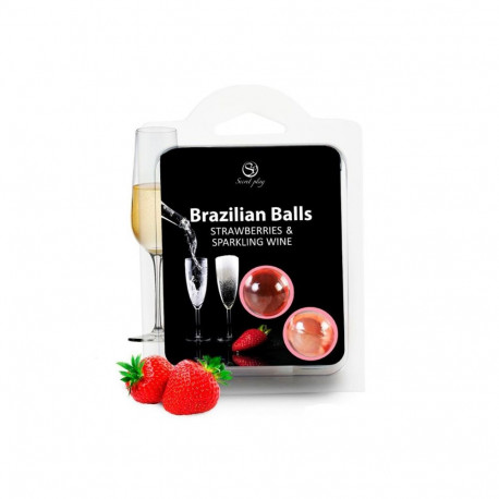 Lubricant Secret Play Strawberry Strawberry Champagne 4 ml 2 Pieces