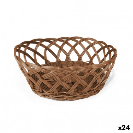 Leivakorv My Bar RATTAN polüpropüleen ovaalne 26 x 20 x 8 cm (24 Ühikut)