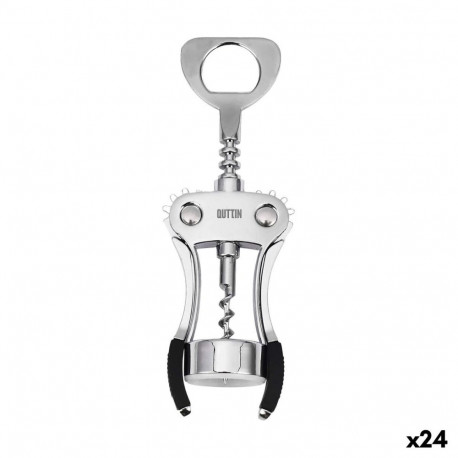 Corkscrew Quttin Zinc Alloy 19 x 5,6 x 3,8 cm Silver (24 Units)