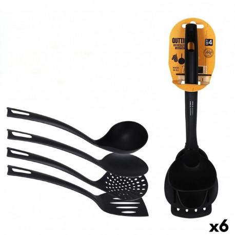 Kitchen Utensils Set Quttin Quttin Nylon 36 X 10,3 X 10 cm Black 4 Pieces (6 Units)
