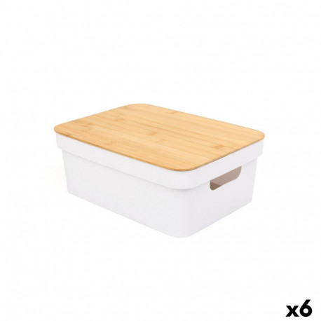 Multi-use Box Confortime White Brown Bamboo Plastic (6 Units)
