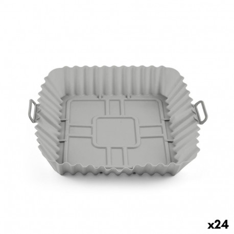 Reusable silicone tray for air fryer Quttin Silicone 20 x 20 cm Grey (24 Units)