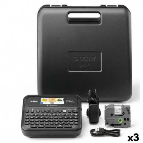 Electric Label Maker Brother PT-D610BVP Black (3 Units)